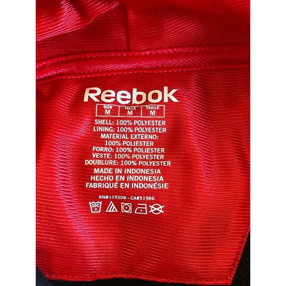 Reebok Blackhawks Hoodie M Black & Red Polyester Sweatshirt With Double Pockets - Picture 5 of 11